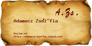 Adamecz Zsófia névjegykártya